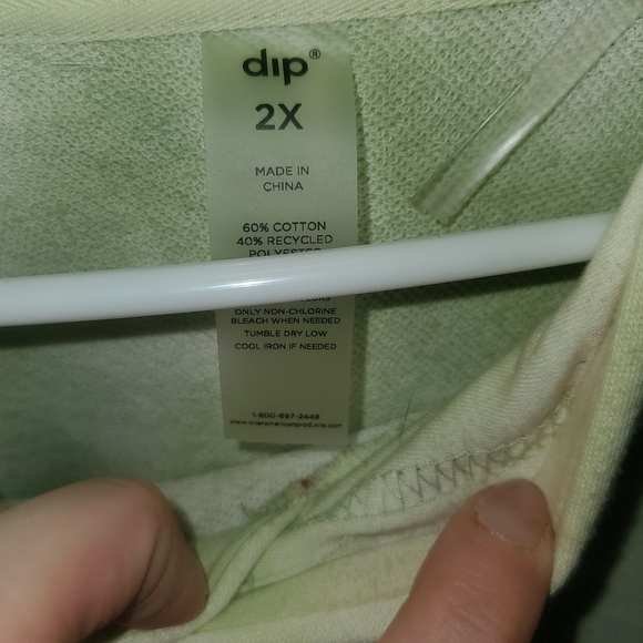 Dip Light Green Cotton Blend Top - Picture 3 of 3